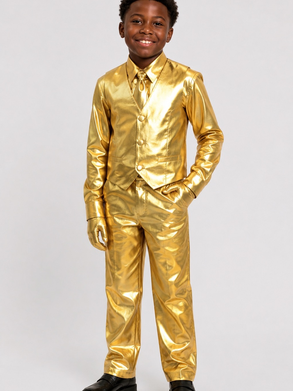 Fortnite Midas Gold Costume Kids Large – 4 Piece Set